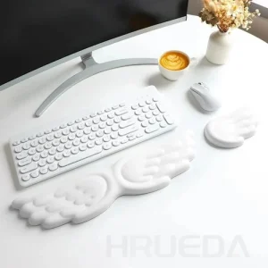 Angel Wing Keyboard & Mouse Wrist Rest Memory Foam Pad Ergonomic Support Set